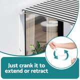 Instahut Retractable Folding Arm Awning Motorised Sunshade 5Mx3M Grey White