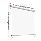 Instahut 1.5X2.4M Outdoor Blinds Clear Roll Down Awning Retractable Outdoor Blinds Water Wind Proof Transparent