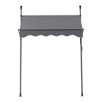 Instahut Window Fixed Pivot Arm Awning Outdoor Door Canopy 2X1.8M Grey