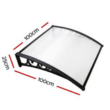 Instahut Window Door Awning 1mx1m Transparent Panel