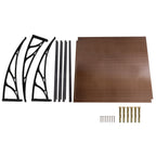 Instahut Window Door Awning Canopy 1mx2m Brown Sheet Black Plastic Frame