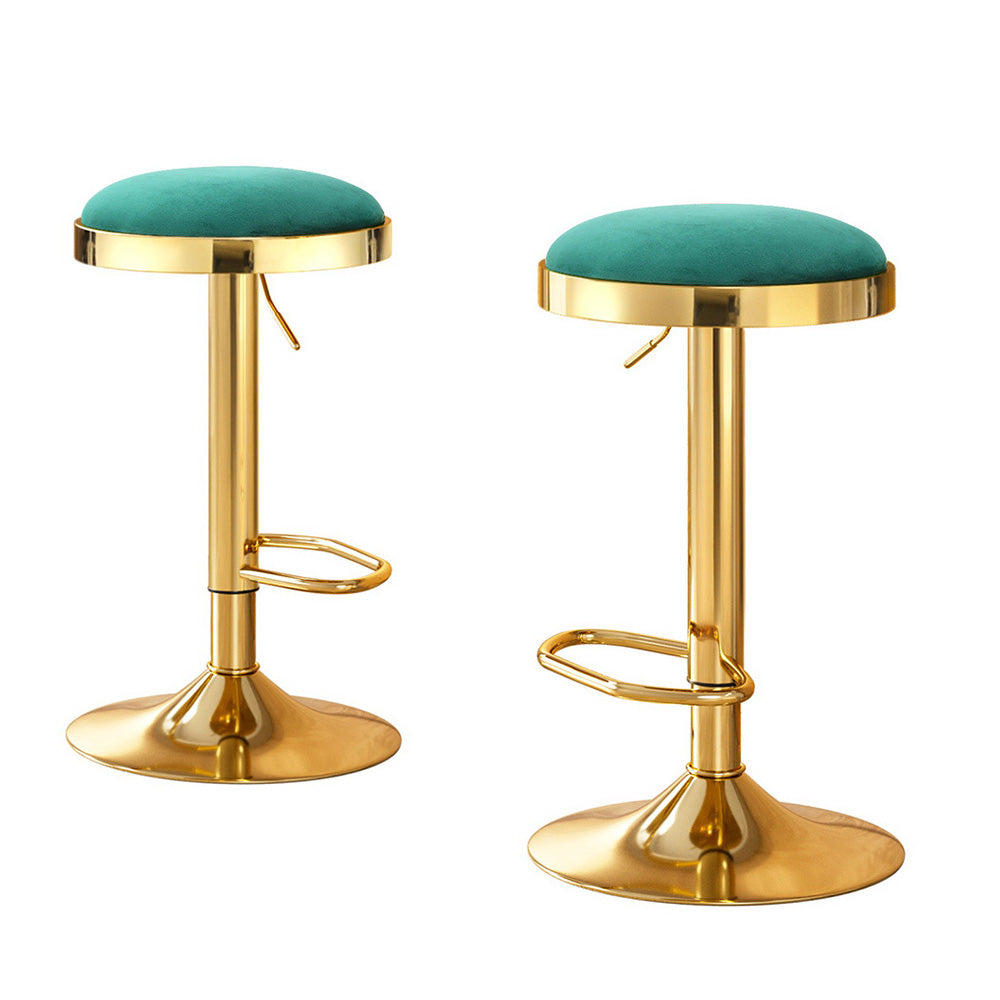 Artiss Green Velvet Bar Stools with Gold Frame