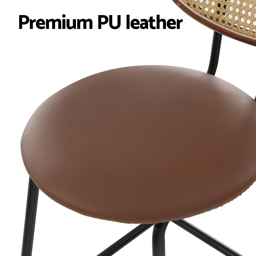 Artiss Raye Brown PU Leather Bar Stools