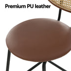 Artiss Brown PU Leather Bar Stools Set