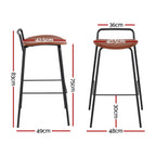 Artiss Brown Bar Stools - Set of 4