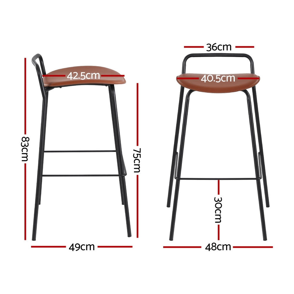 Artiss Brown Bar Stools - Set of 4