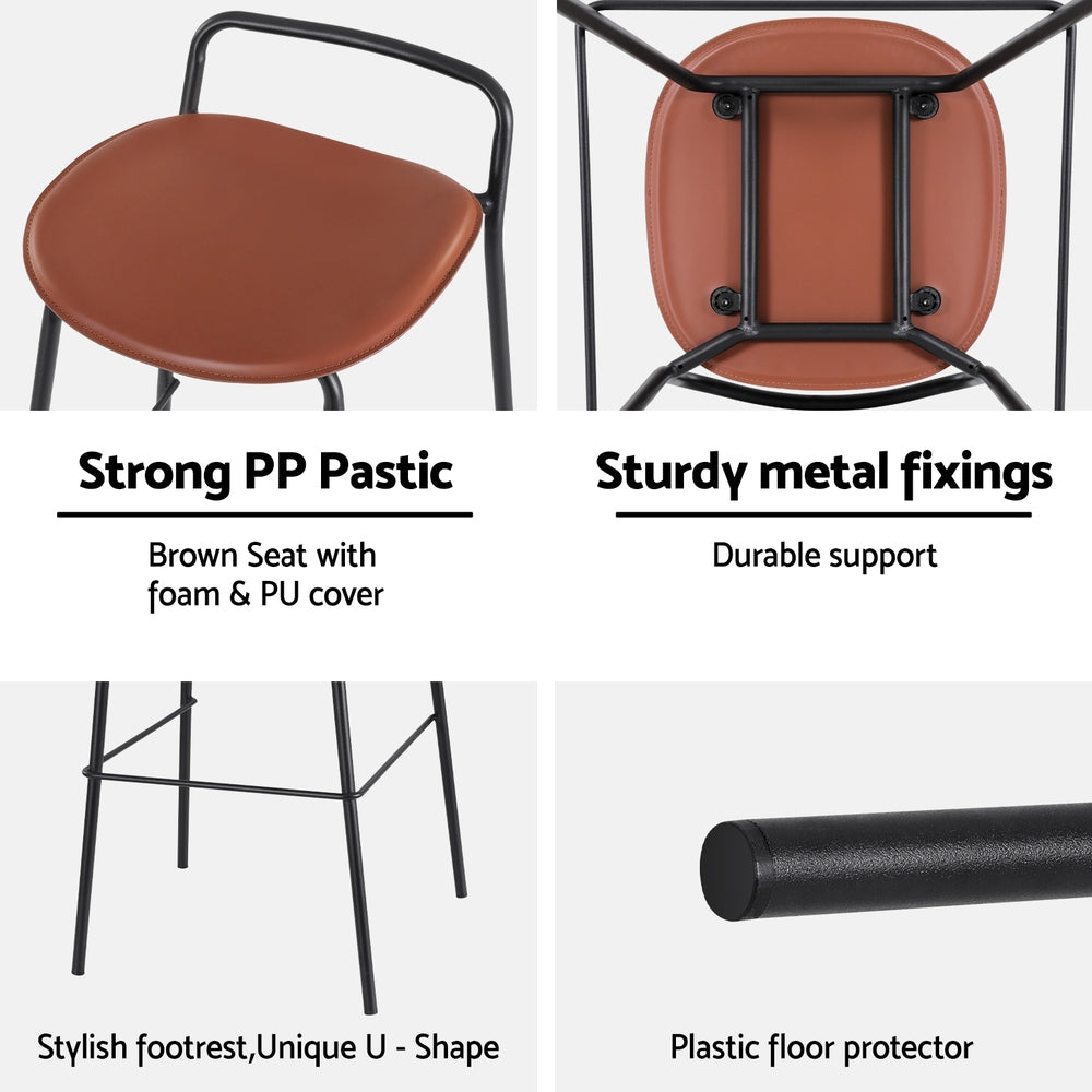 Artiss Brown Bar Stools - Set of 4