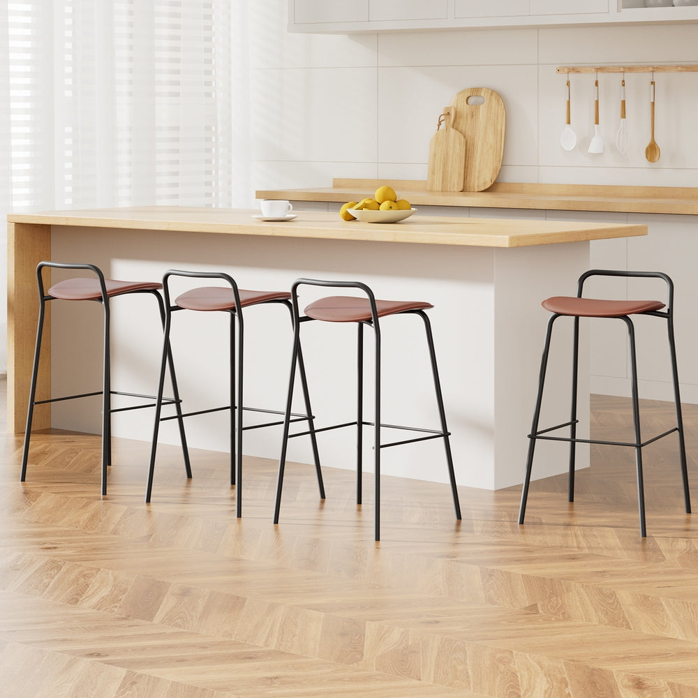 Artiss Brown Bar Stools - Set of 4