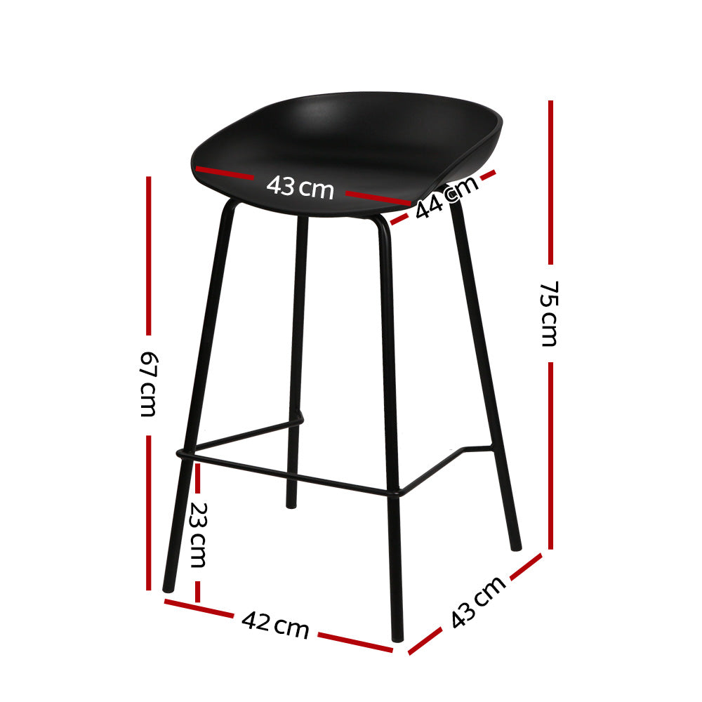 Artiss Modern Metal Bar Stools - 2 Pack