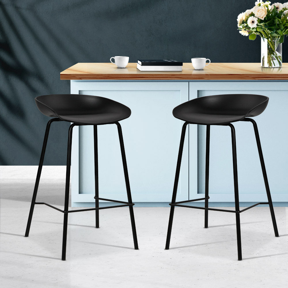 Artiss Modern Metal Bar Stools - 2 Pack