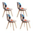 Retro Fabric Dining Chairs Set of 4