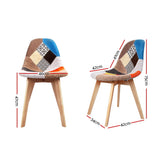 Retro Fabric Dining Chairs Set of 4