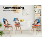 Retro Fabric Dining Chairs Set of 4