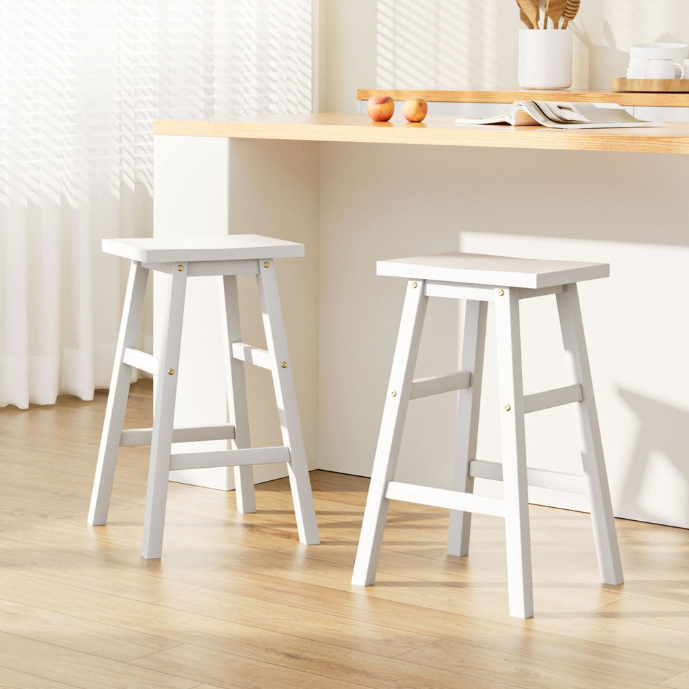 Artiss Baden Bar Stools - White (Set of 2)