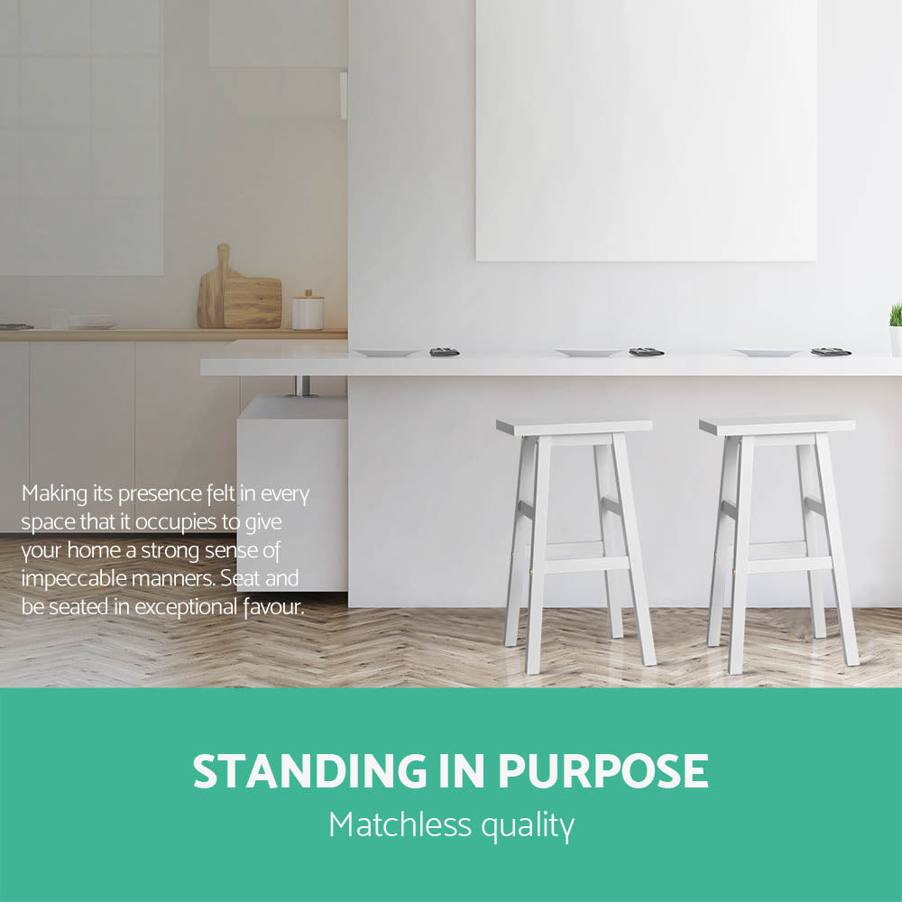 Artiss Baden Bar Stools - White (Set of 2)