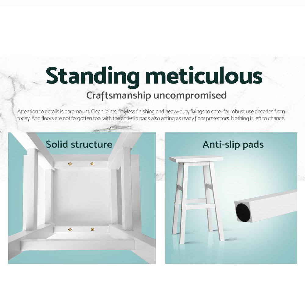 Artiss Baden Bar Stools - White (Set of 2)