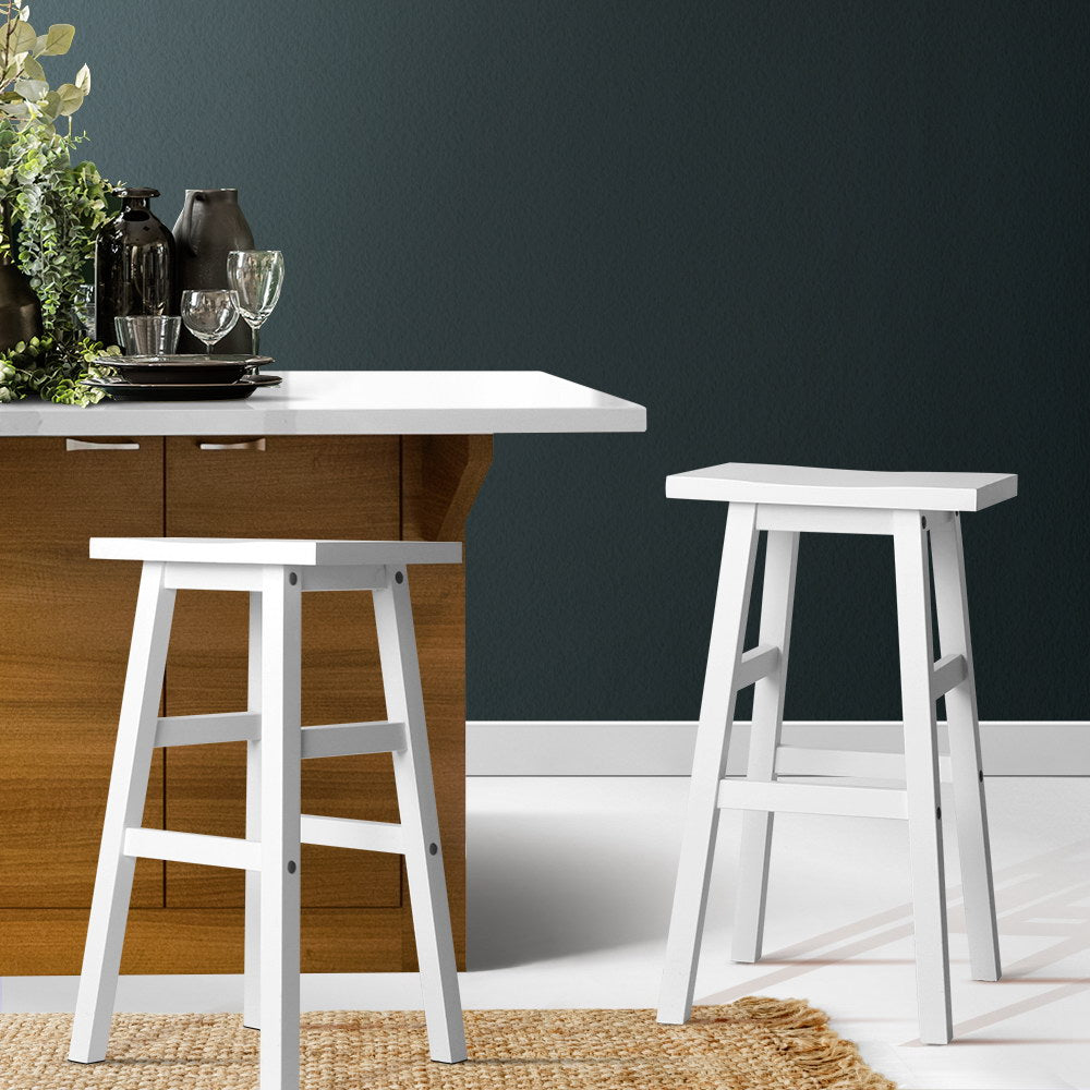 Artiss Baden Bar Stools - White (Set of 2)