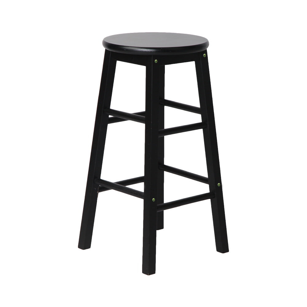 Artiss Black Beech Wood Bar Stools - Set of 2