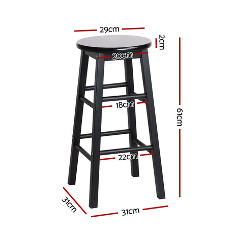 Artiss Set of 4 Wooden Bar Stools Durable seating for modern spaces.