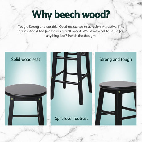 Artiss Set of 4 Wooden Bar Stools Durable seating for modern spaces.