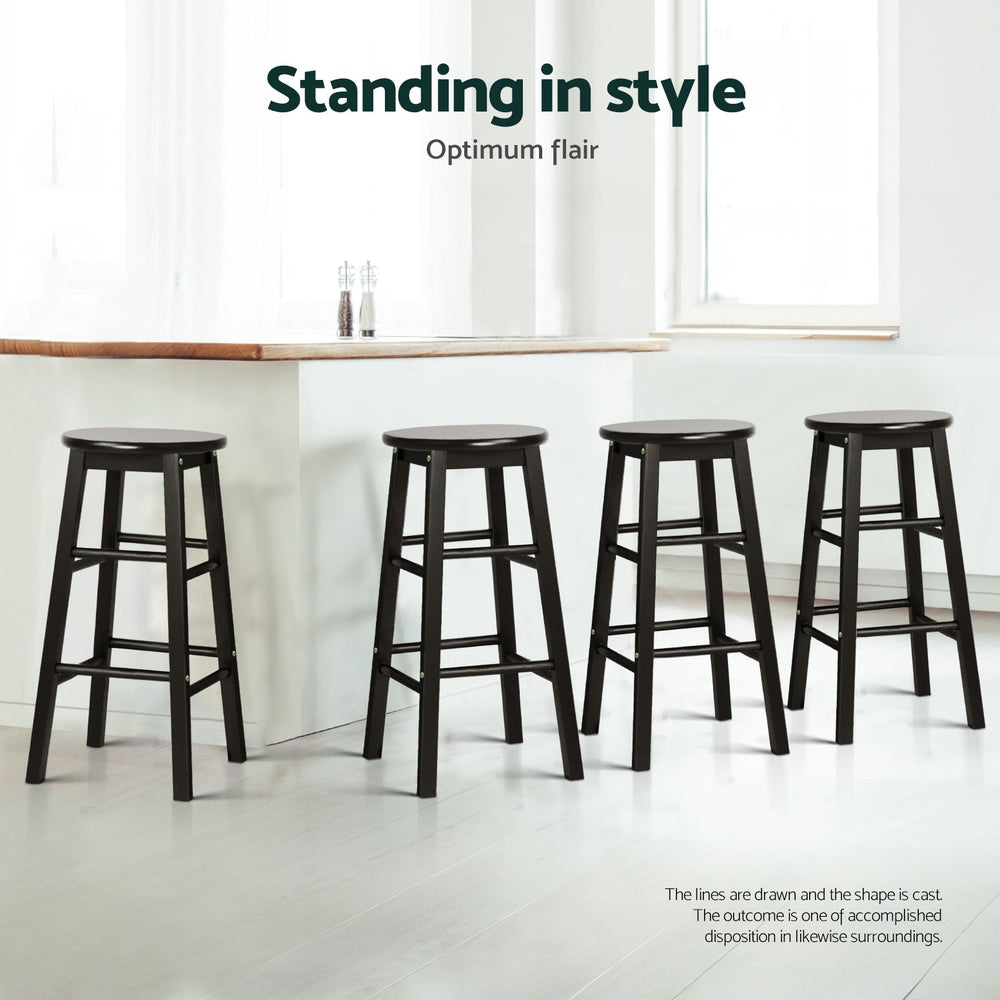 Artiss Set of 4 Wooden Bar Stools Durable seating for modern spaces.