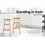 Artiss Wooden Round Bar Stools - Set of 2