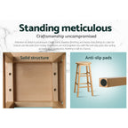 Artiss Wooden Round Bar Stools - Set of 2