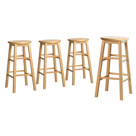 Artiss Set of 4 Wooden Bar Stools Durable seating for modern spaces.