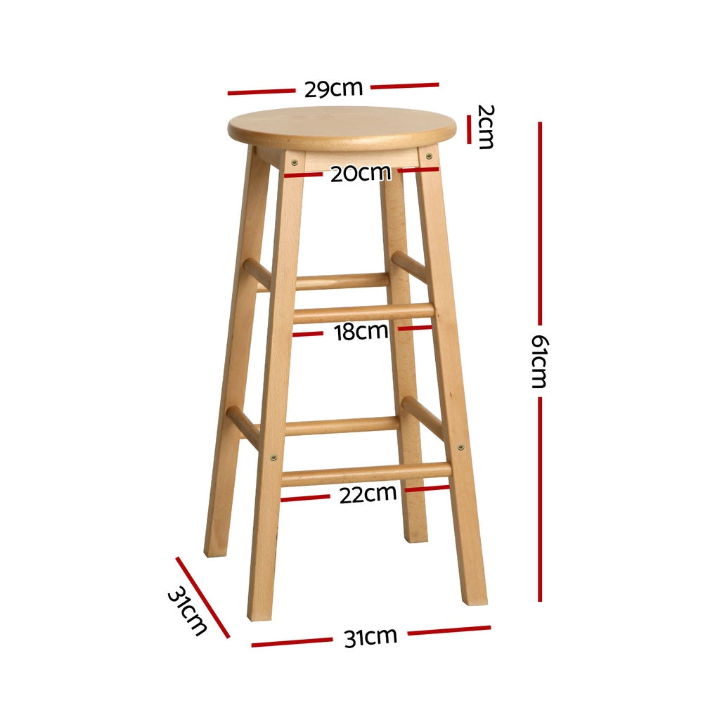 Artiss Set of 4 Wooden Bar Stools Durable seating for modern spaces.