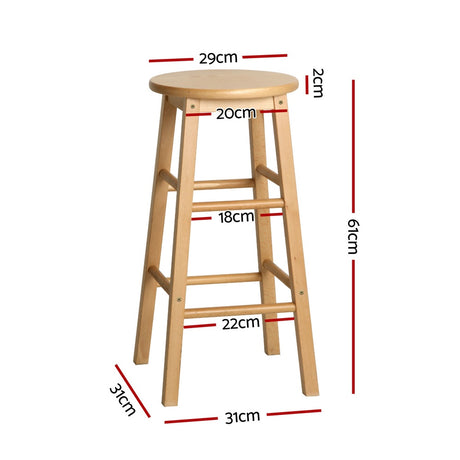 Artiss Set of 4 Wooden Bar Stools Durable seating for modern spaces.
