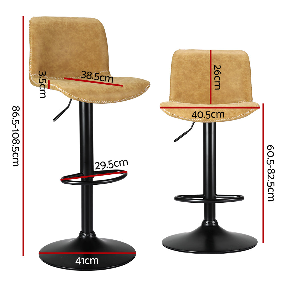 Artiss Adjustable Swivel Bar Stools Set