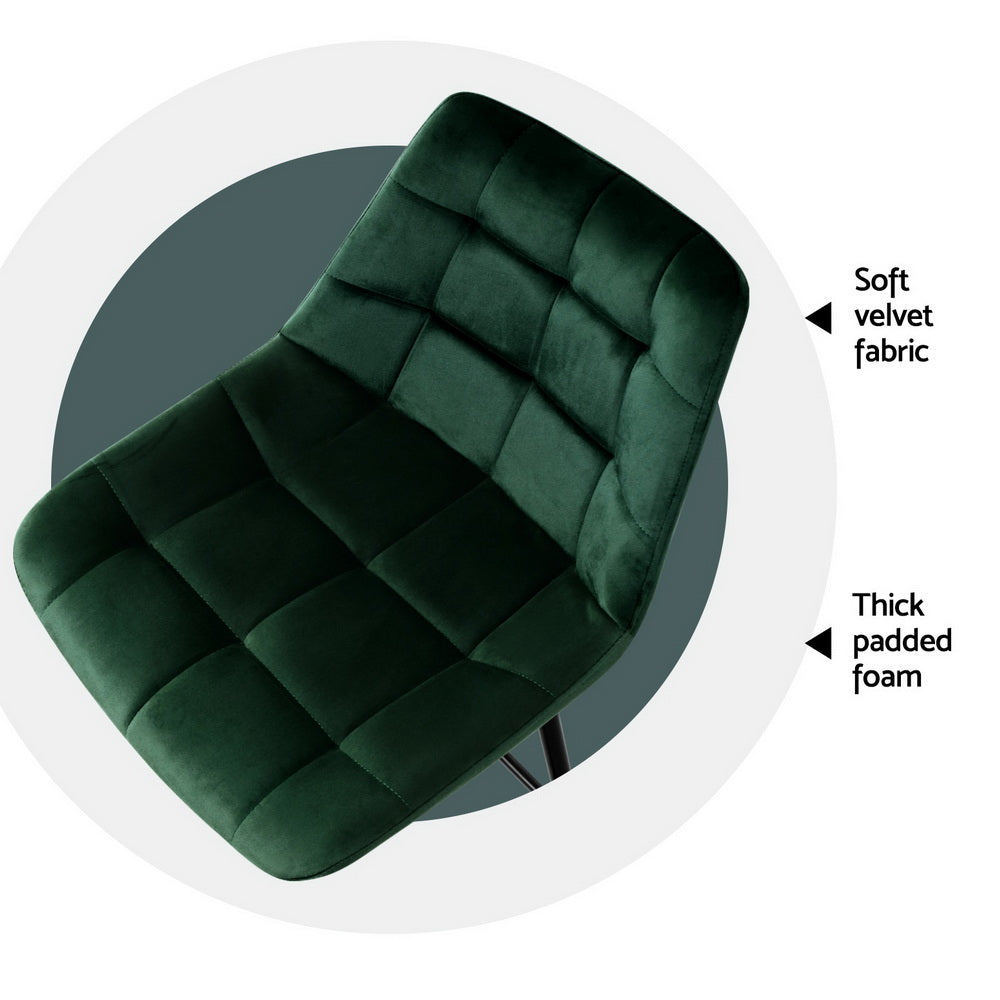 Artiss Green Velvet Bar Stools (Set of 4)