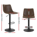 Artiss Jovy Vintage Leather Swivel Bar Stools