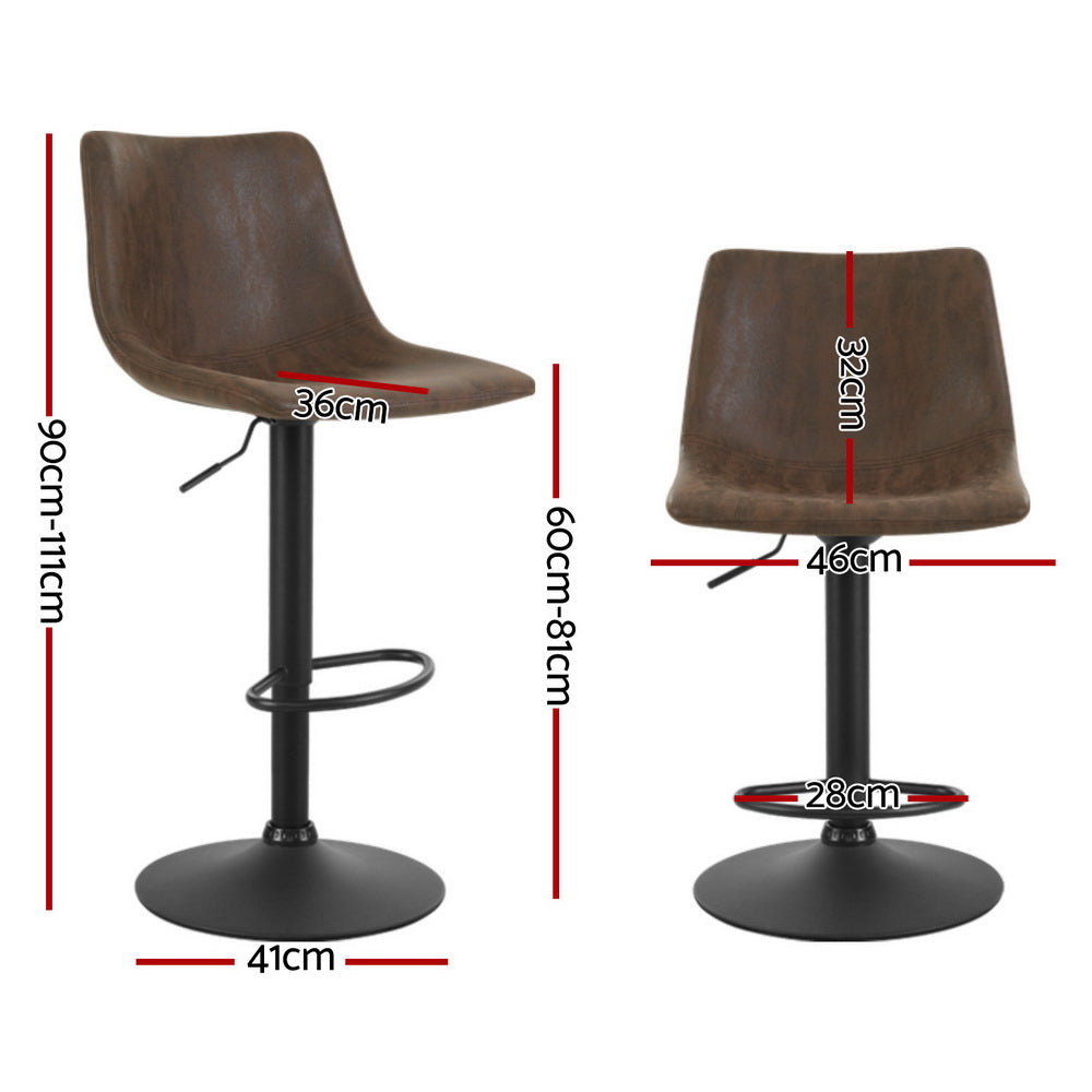 Artiss Jovy Vintage Leather Swivel Bar Stools