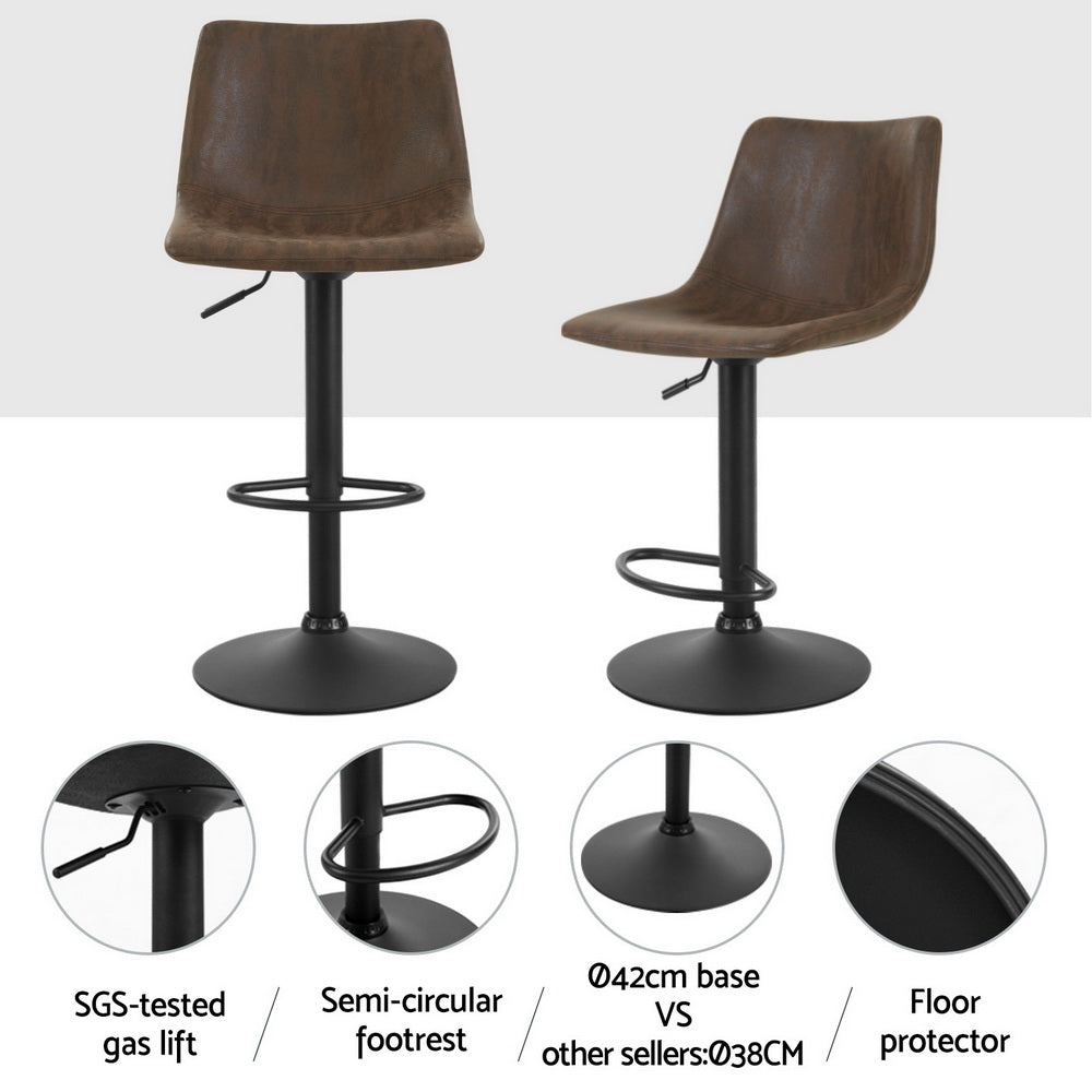 Artiss Jovy Vintage Leather Swivel Bar Stools
