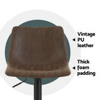 Artiss Jovy Vintage Leather Swivel Bar Stools