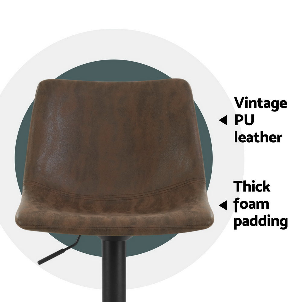 Artiss Jovy Vintage Leather Swivel Bar Stools