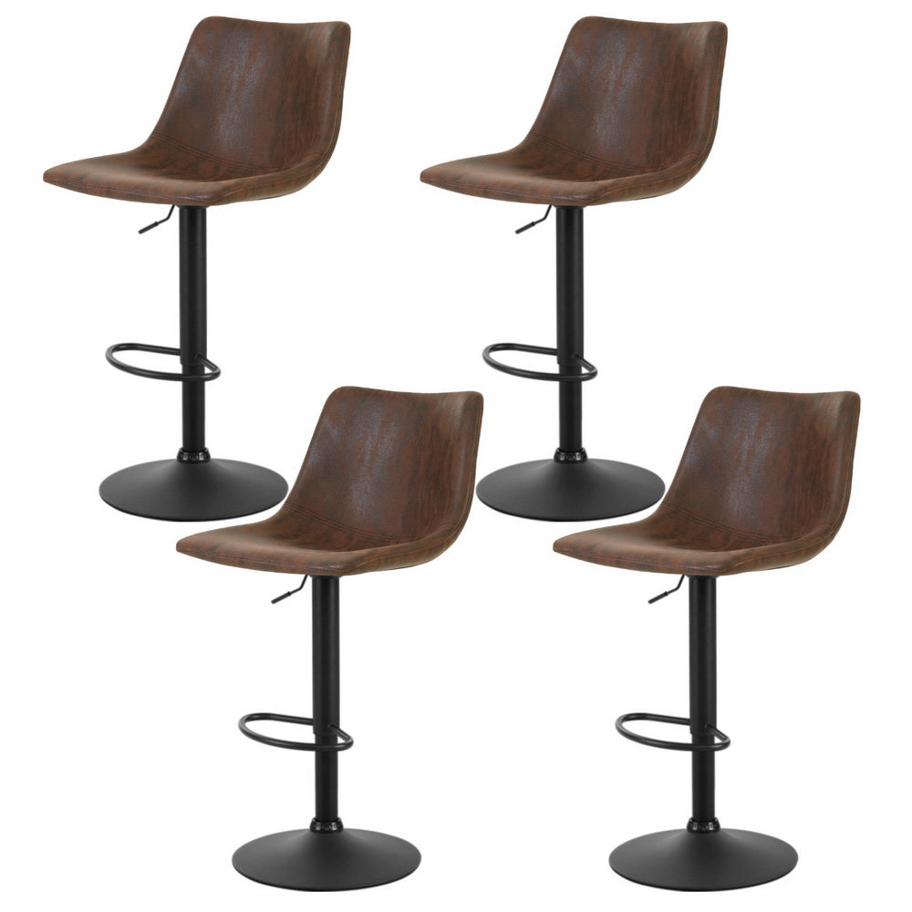 Artiss Jovy Vintage Leather Swivel Bar Stools