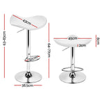 Artiss White Leather Gas Lift Bar Stools