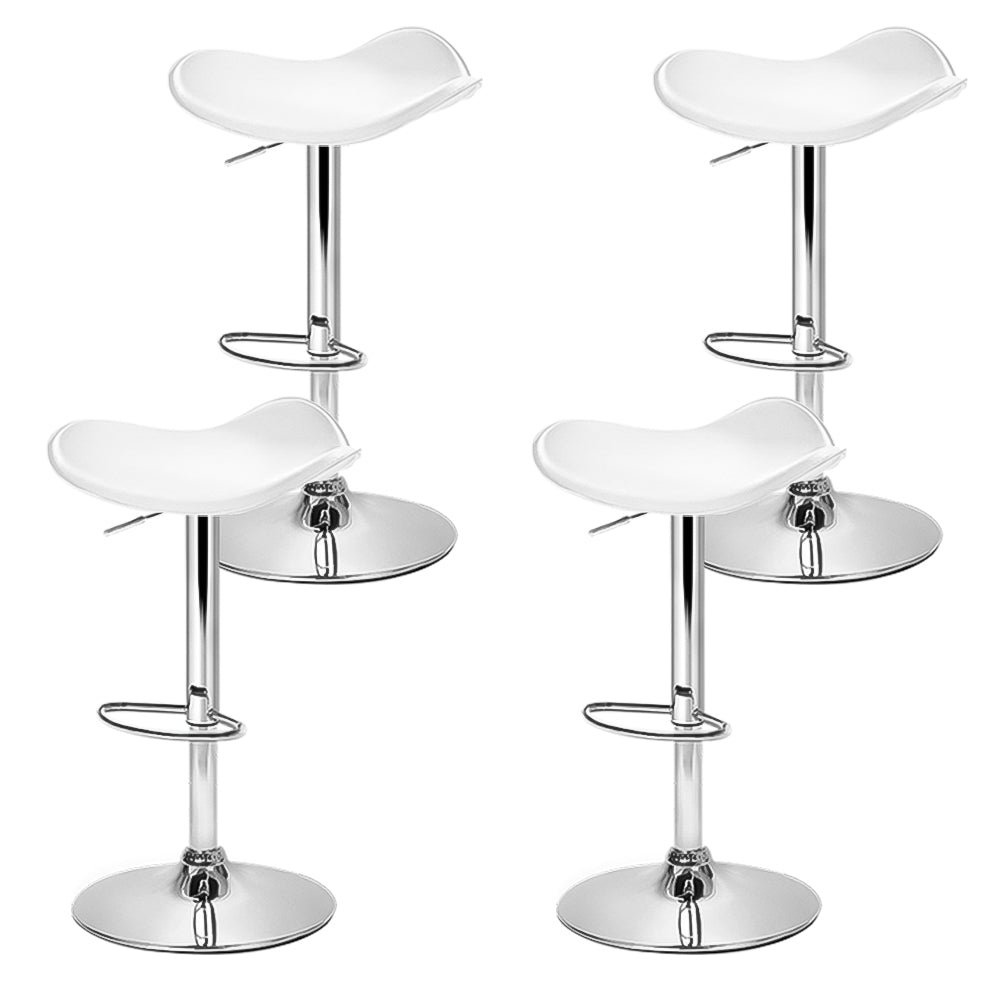Artiss White Leather Gas Lift Bar Stools