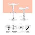 Artiss White Leather Gas Lift Bar Stools