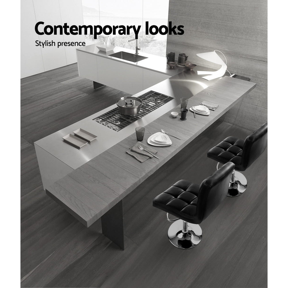 Artiss Modern Black Leather Bar Stools