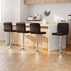 Artiss Chocolate Brown Leather Bar Stools