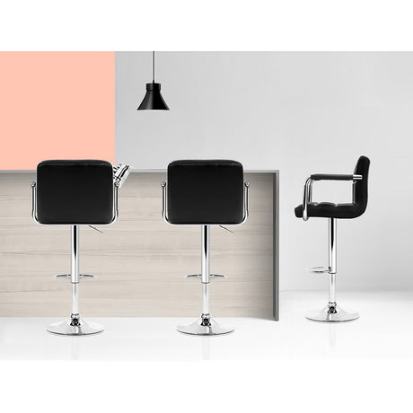 Artiss 4x Modern Leather Bar Stools with Armrest