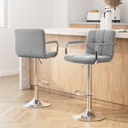 Artiss Noa Grey Bar Stools with Armrest