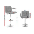 Artiss Noa Grey Bar Stools with Armrest