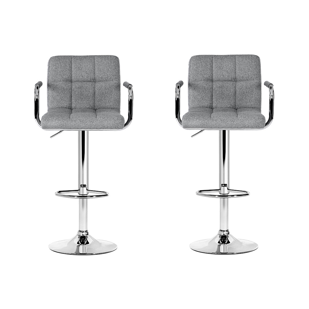 Artiss Noa Grey Bar Stools with Armrest