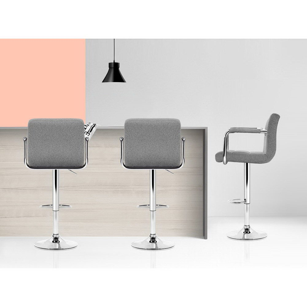 Artiss Noa Grey Bar Stools with Armrest
