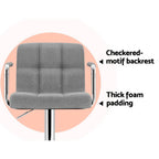 Artiss Noa Grey Bar Stools with Armrest