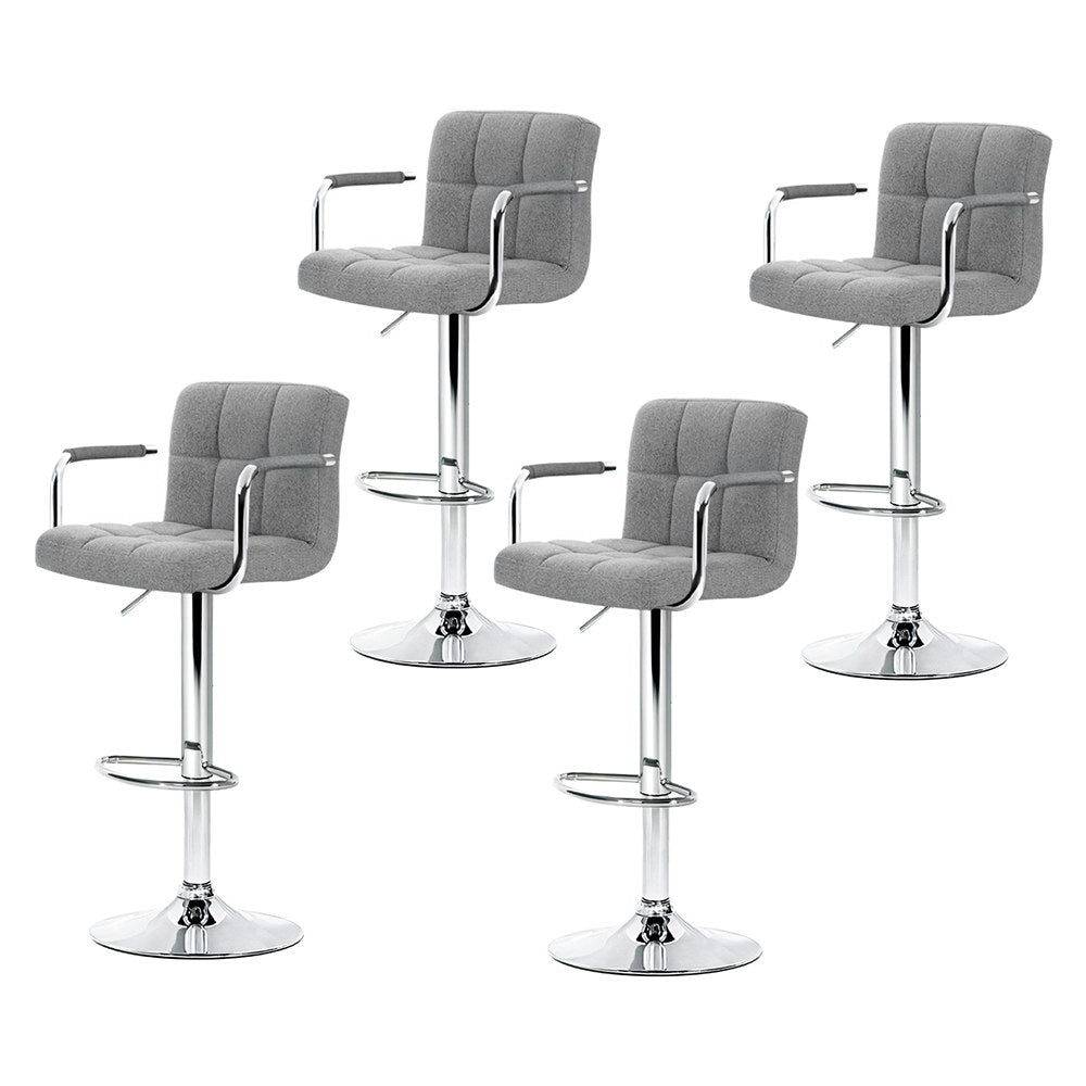 Artiss Noa Grey Bar Stool with Armrest